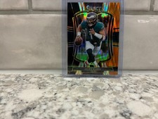 2025 Select FB Premier Level Black / Orange Prizm Shock Jalen Hurts Eagles # 190
