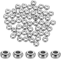 100 StüCk Perlen Set FüR ArmbäNder,4 Mm Edelstahl Flache Runde Perlen Perlen Zum