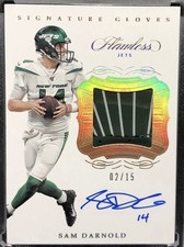2019 Panini Flawless Sam Darnold Signature Gloves Auto Gold /15 RARE Super Bowl!
