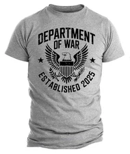 Department of War T-Shirt Trump Patriotic American Flag USA Pride Army T- Shirt