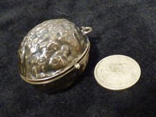 *DAMAGED* Antique Victorian Sterling 925 Walnut Sewing Needle Case Charm Pendant