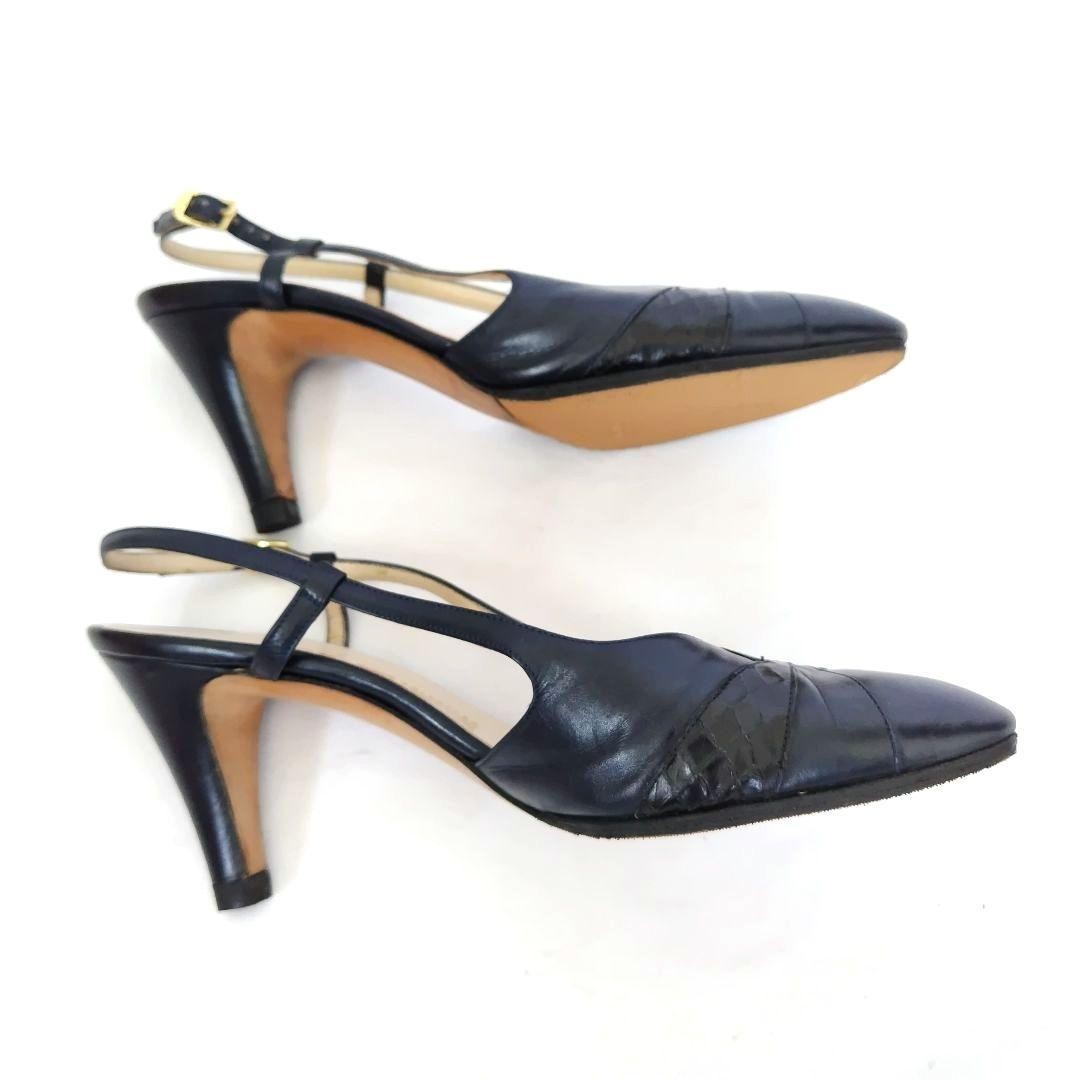 Ferragamo Python Combination Slingback Pumps Size… - image 5