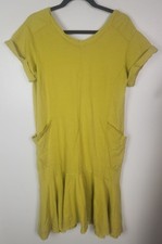 Anthropologie Saturday Sunday Sz. M Joella Mustard Yellow Drop Waist Dress