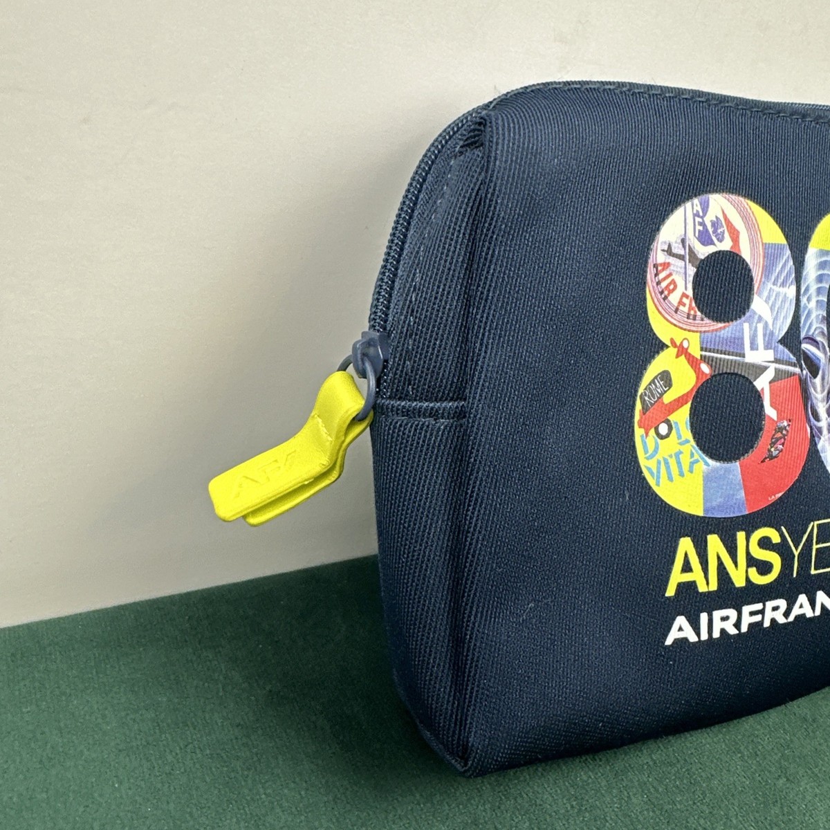 Air France 80 Years Travel Pouch Navy Zip Bag 7x5 Toiletry Case | eBay