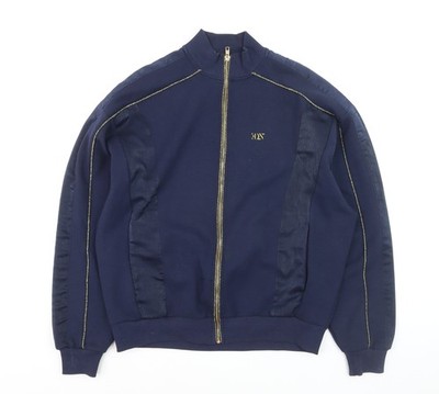 ASOS Herren Pullover blau durchgehender Reißverschluss hochgeschlossen Größe S