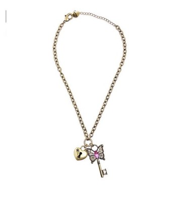 Betsey Johnson Boho Butterfly Key Charm Pendant Necklace NWT $48