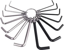 14PC HEX KEY ALLEN KEY SET HARDENED STEEL AF + METRIC SIZES HAND TOOLS