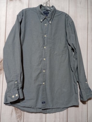 Structure Shirt Mens Large Blue Gray Check Button Down Long Sleeve Casual 90s