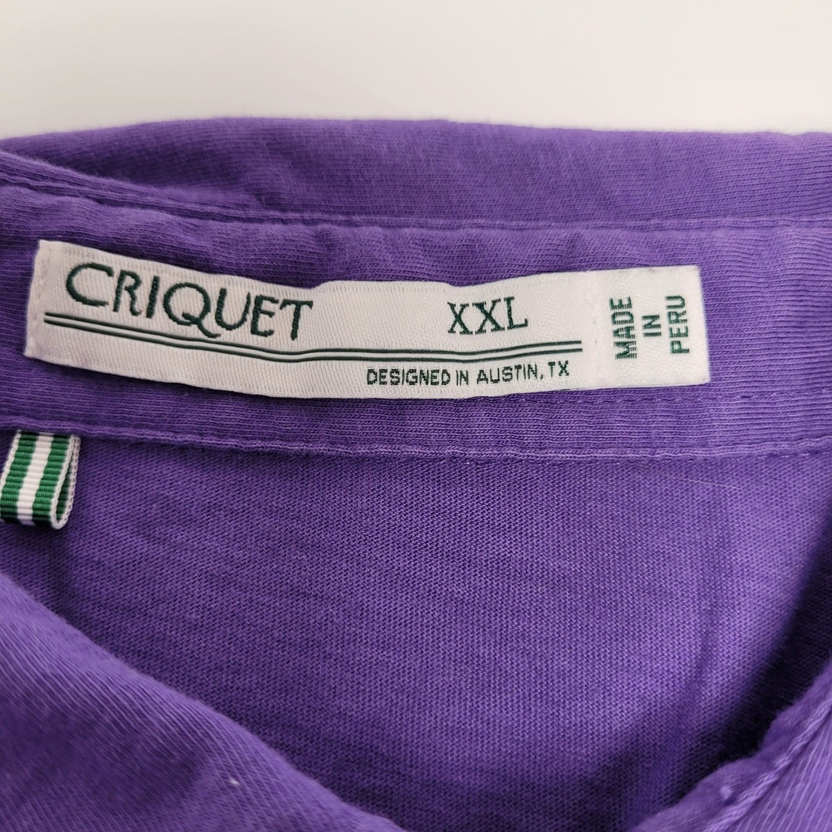 Criquet Polo Shirt Mens XXL Purple Excellent Organic Cotton Short Sleeve Golf View 2