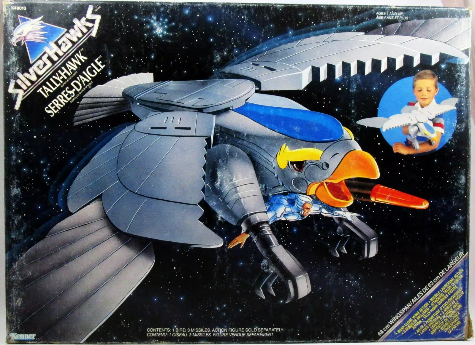 Figurine Kenner Silverhawks Tally-Hawk vintage neuve en boite d'origine