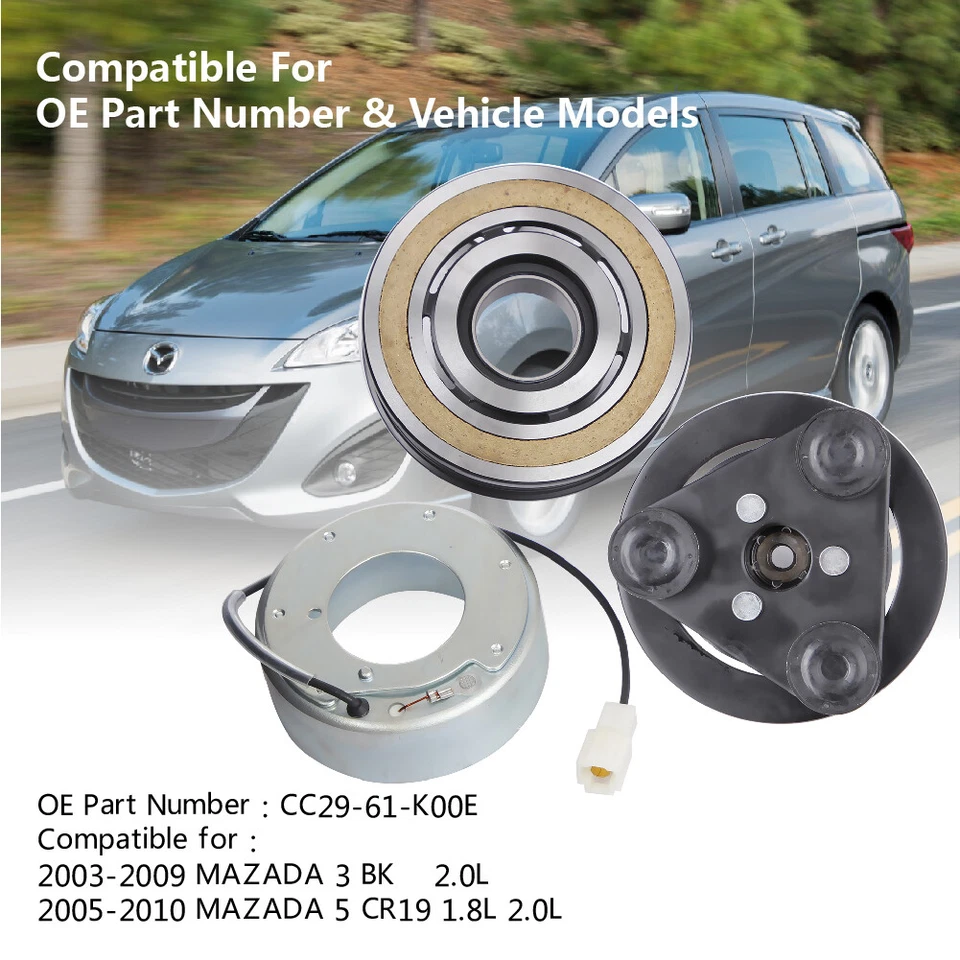 A/C AC Compressor Clutch Kit For MAZDA 3 2004-2009 MAZDA 5 2006-2009 2.0L 2.3L - Imagem 3 de 4