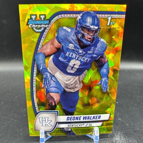 Deone Walker 1st Yellow Refractor /75 2024 Bowman University Chrome Sapphire