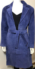 Brand New Periwinkle Suede Leather Mid Length Jacket Coat Women's Size 6 Nwot