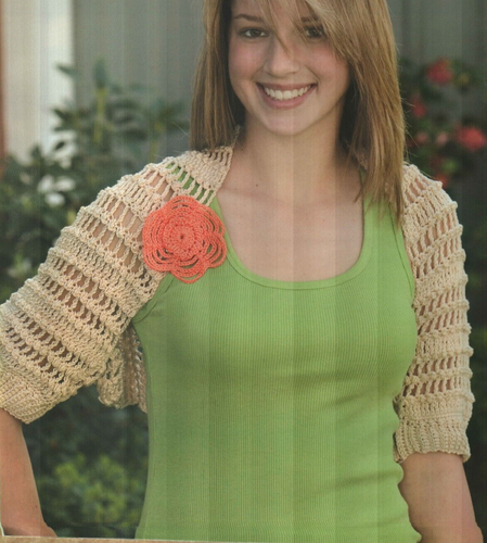 USED CROCHET IN BLOOM 10 DESIGNS SCARF CAPELET SHRUG PONCHO PATTERN BOOK - Picture 7 of 9