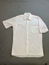 Christian Dior Monsieur Plus De Cotton Button Up Shirt 15.5 SS Pink Short Sleeve