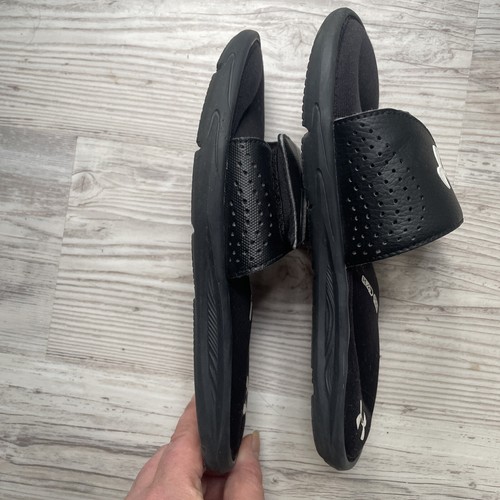 Under Armour Youth Boys Slides Size 5Y Youth Black Adjustable Strap Top - Picture 4 of 5