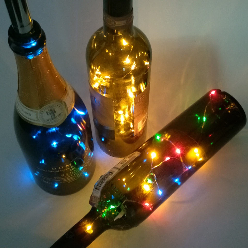 LED Wine Bottle Fairy String Light Cork Starry Night Xmas Wedding Home Decor D - Image 3 of 4