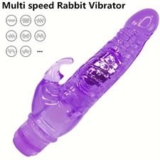Jelly Rabbit Dildo Vibrator Powerful  Clitoral Stimulation SEX Toy for Women