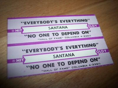 2 Santana Everybody's Everything / No One To Depend On Jukebox Title Strips