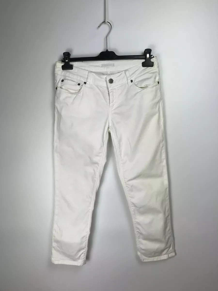 Prada Milano Women's Denim Breeches Capri Cream White W27 #W5