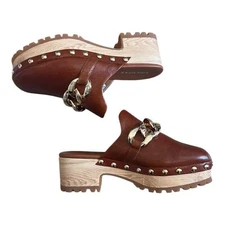Lisa Vicky Chesnut Brown Vigor Clogs with Chain 7