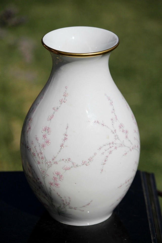 Vase porcelaine Bavaria Tirschenreuth design fleuri Vintage German Vase