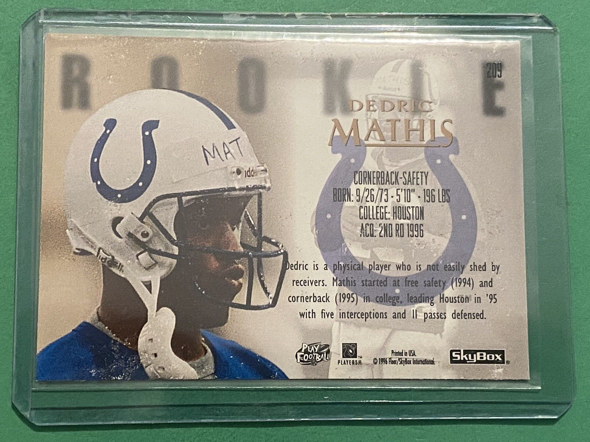 1996 Skybox Premium - #209 Dedric Mathis (RC) Indianapolis Colts