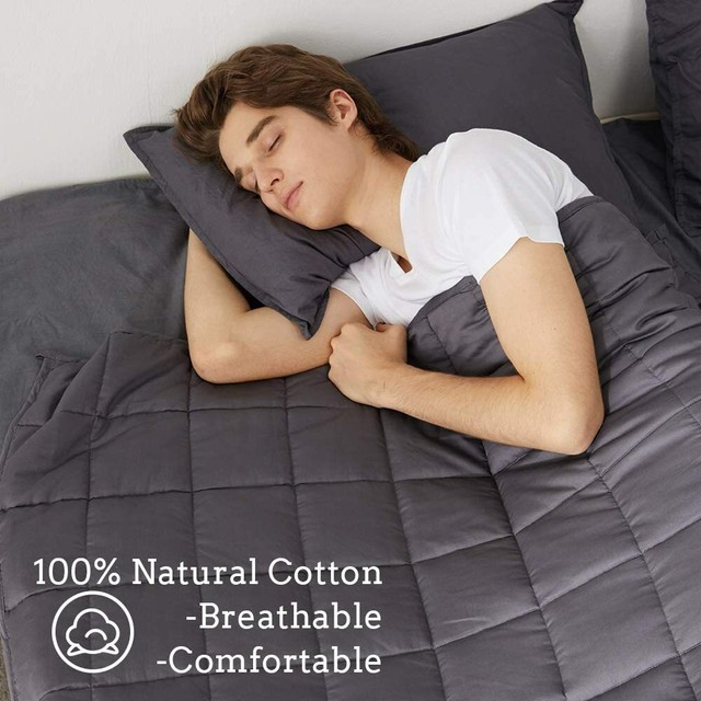 ZonLi Weighted Blanket 60''x80'' 15lbs - Grey for sale online | eBay