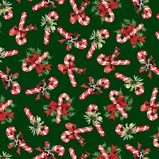 Tossed Candy Canes Merry Melody  Christmas Fabric P & B Textiles
