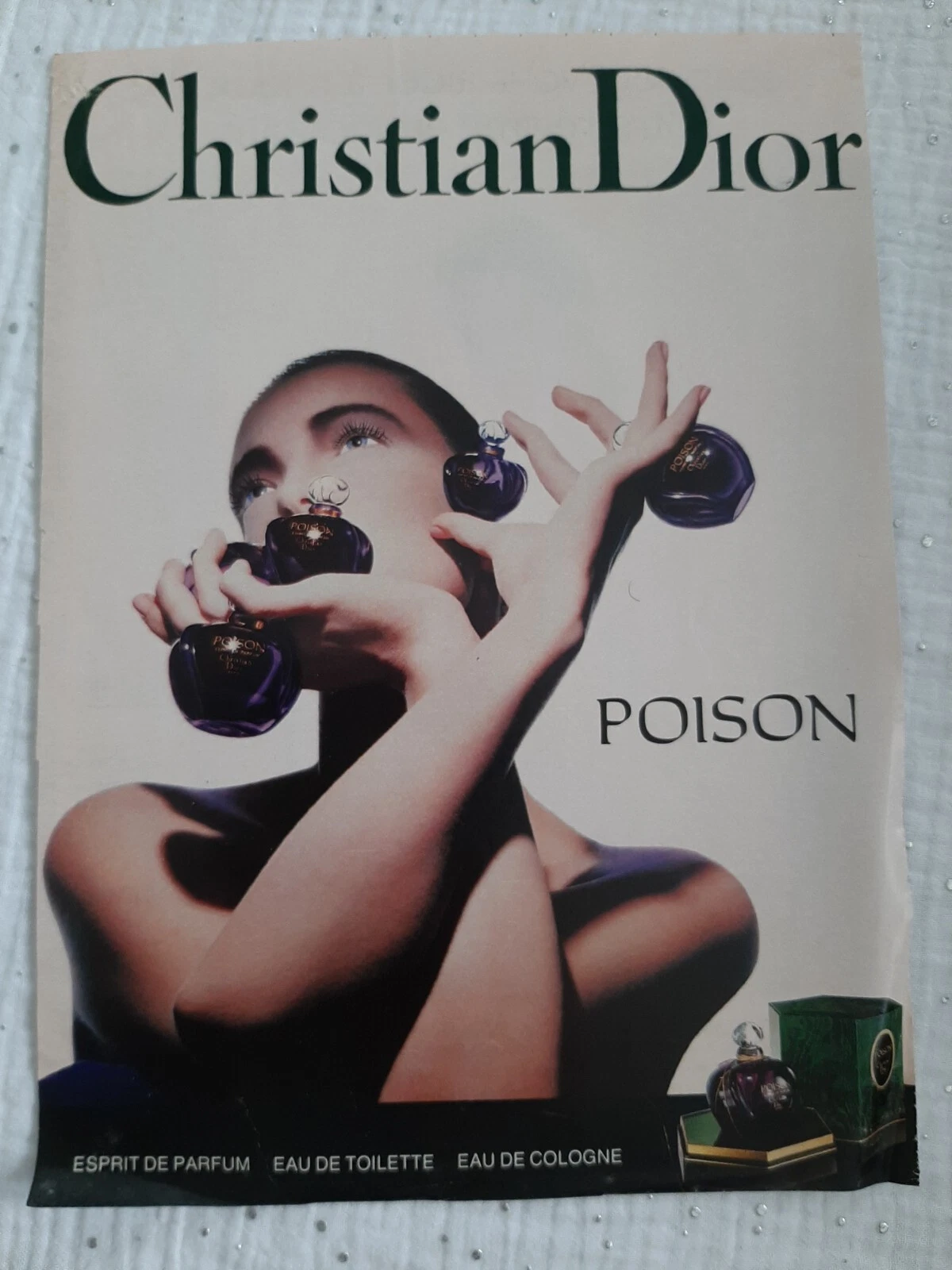 Publicité papier Parfum. Perfume Ad C. Dior Poison de 1989