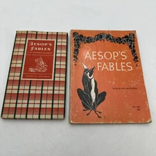 Vntg Aesop's Fables Lot Scholastic 1974 Paperback + HC Peter Pauper Press 1955