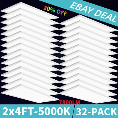 2x4 LED Flat Panel Light Drop Ceiling 0-10V Dimmable,120-277V, ETL Listed,32Pack