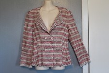 Rebecca Taylor Pink Optic Tweed Fringe Jacket 8