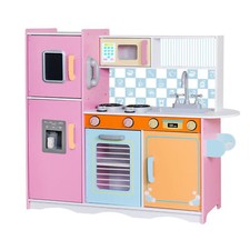 Lil' Jumbl Kids Play Kitchen Set, Pretend Wooden Kitchen Playset, Colorful