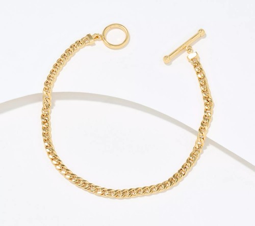 6.75" Miami Cuban Curb Chain Bracelet with Toggle Clasp Real 14K Yellow Gold QVC - 第 1/1 張圖片