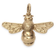 Solid 9ct Gold BEE Pendant (Handmade UK)
