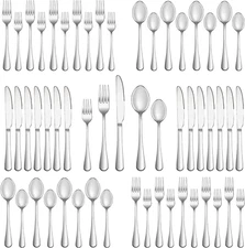 40 Piece Silverware Set Service for 8,Premium Stainless Steel Flatware Set,Mirro
