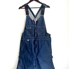 Vintage Big Bell DArk Wash Blue Cotton Classic Carpenter Overalls 40R