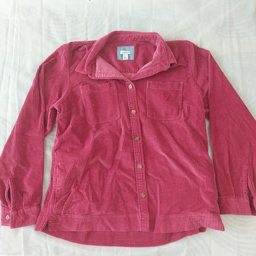 LL Bean Womens Corduroy Shirt Jacket SZ 