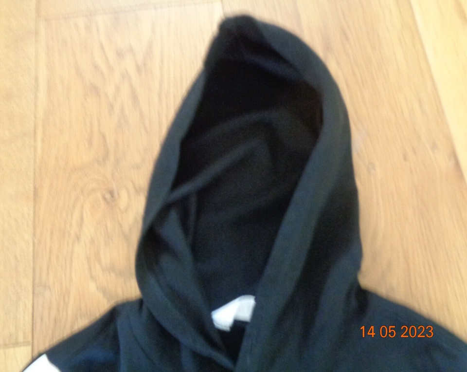 H&M Girls Black Cotton unlined Hooded Top + Large Motifs on Front