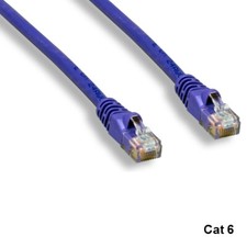 KNTK Purple 25' Cat6 UTP Ethernet Cable 24AWG 550MHz RJ45 Patch Panel Networking