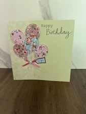 Premium European Birthday Greeting Card – Handcrafted Floral Balloon Design
