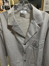 Men's Five Button Front Lab Coat Gray