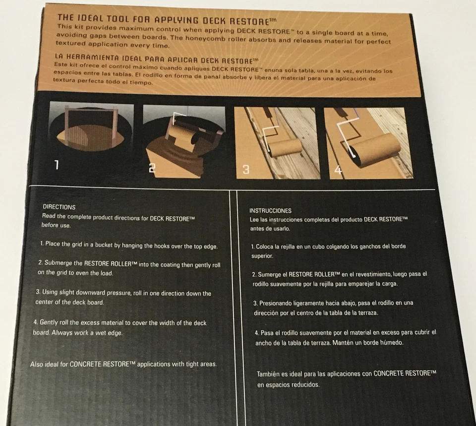 RESTORE Honeycomb Texture Deck Paint 4" Roller Screen KIT 4 Pieces Polyester - Image 2 of 3