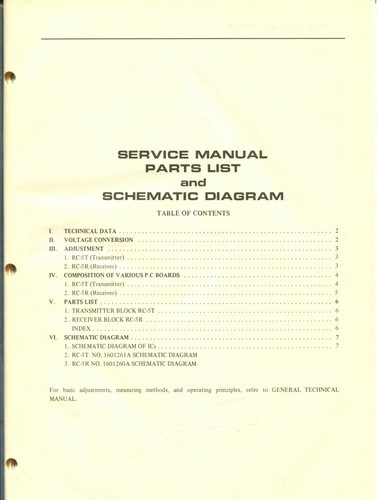 Akai Model RC-5 Infrared Ray Wireless Remote Control Unit Service Manual - Picture 2 of 3