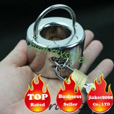Scrotum Pendant Stainless Steel Chastity Lock Ball Restraint Rings Bound