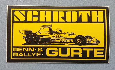 Aufkleber Motorsport Oldtimer Formel 1 Rallye Schroth Gurte ASM 8,0 x 4,5 cm
