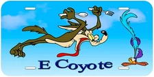 E Coyote Aluminum Car Tag Novelty License Plate