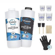Promise Epoxy - 64 Oz Clear Table Top Epoxy Resin with Accessories