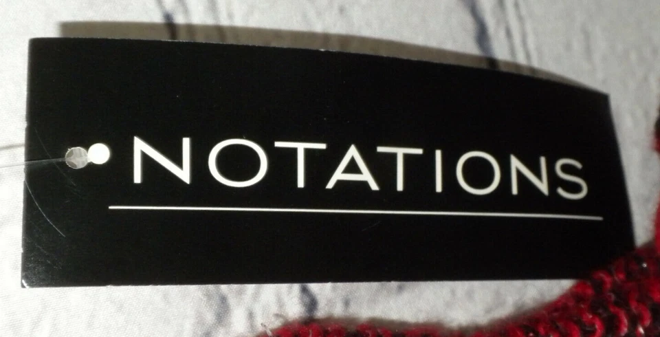 NUEVO CON ETIQUETAS ~ Vestido Suéter Para Mujer Notations Cara Granate Rojo Rayas Talla XL Foto 2 de 4